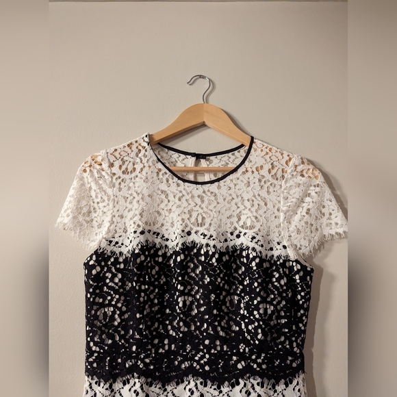 Milly Gabrielle Lace Black and White Dress, size 4 - Picture 3 of 5